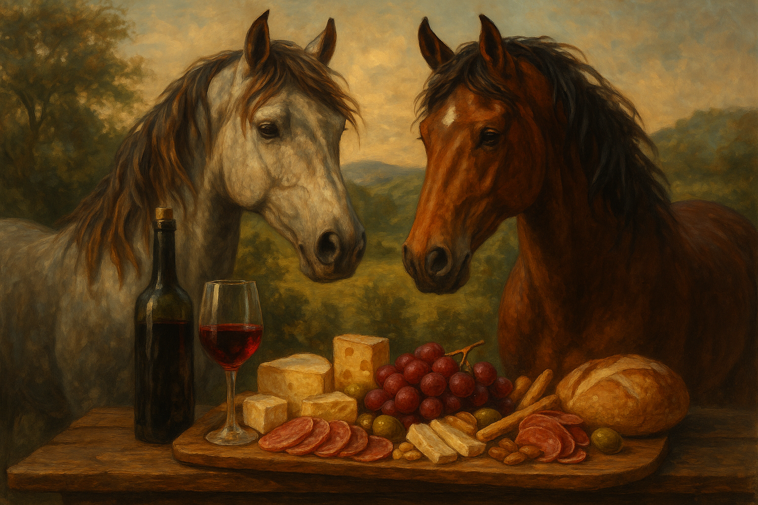 horses and wine and charcuterie-1